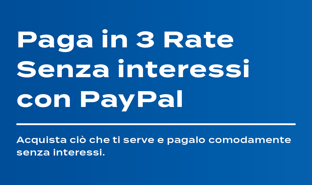 Paga in 3 Rate senza interessi con PayPal